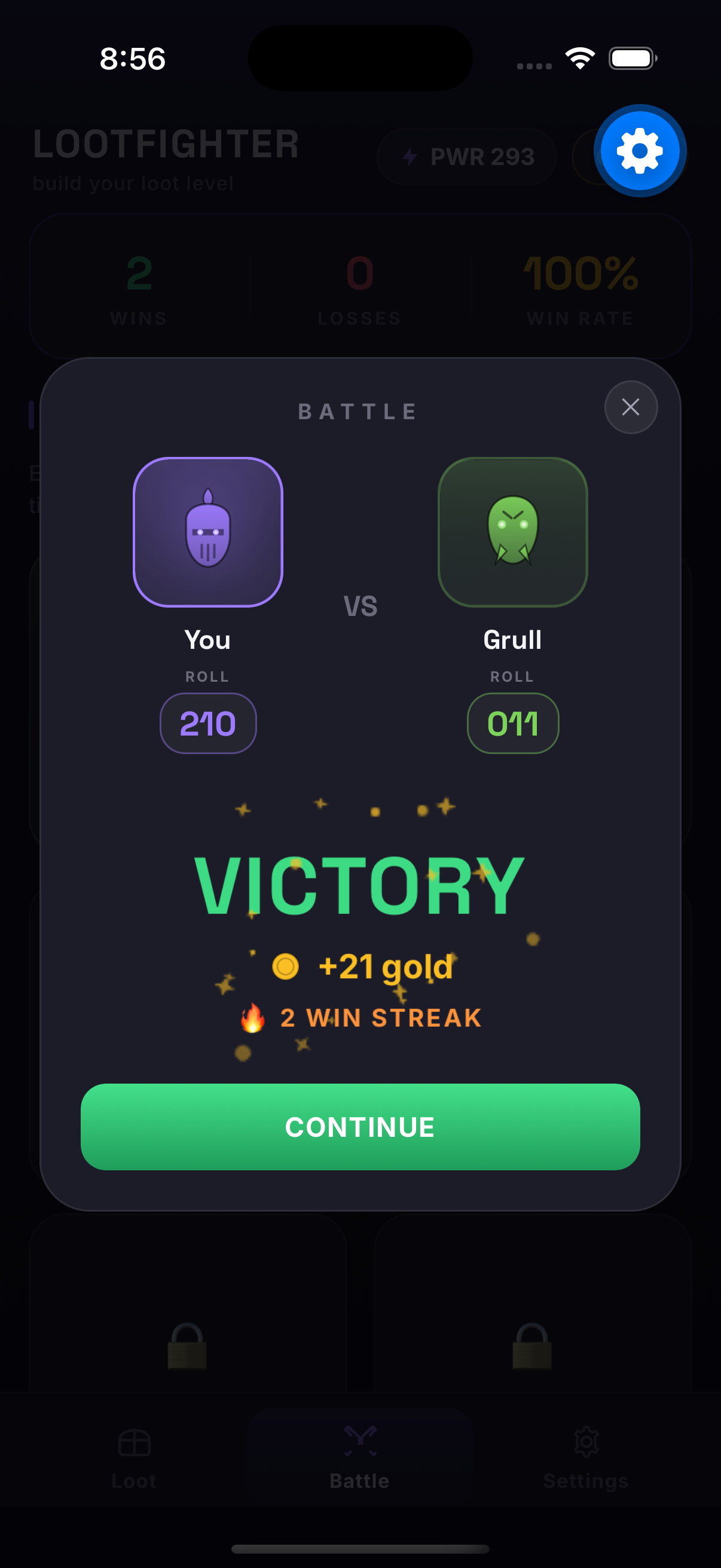 Victory and win streak